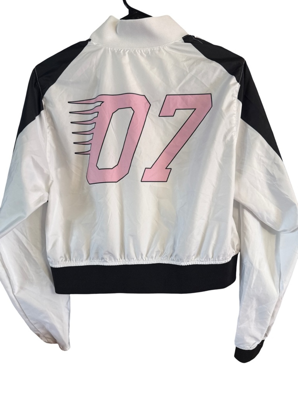 Girls White Racing Team Bomber Jacket - Picture 2 of 4